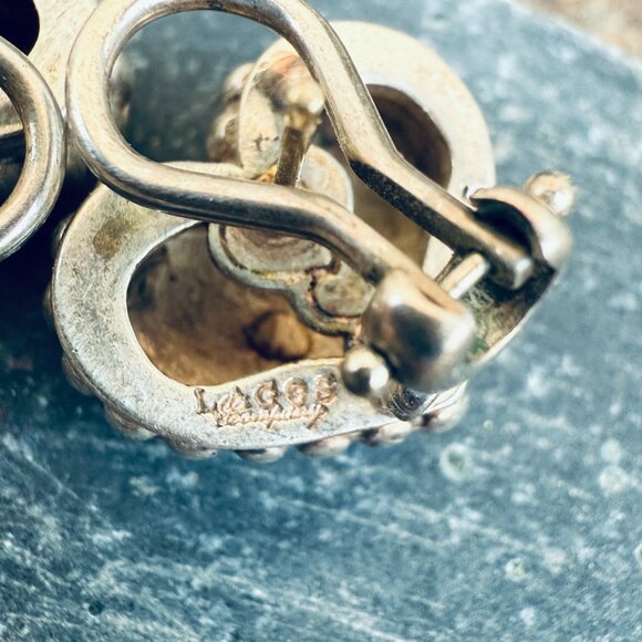 Authentic Lagos Caviar Heart Pierced Earrings Sterling Silver 14k Post Retired - Picture 5 of 7